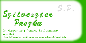 szilveszter paszku business card